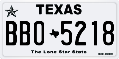TX license plate BBO5218
