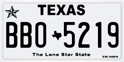 TX license plate BBO5219