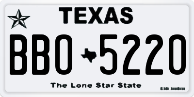 TX license plate BBO5220