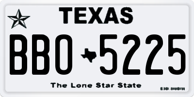 TX license plate BBO5225