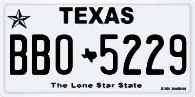 TX license plate BBO5229