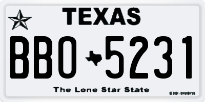 TX license plate BBO5231