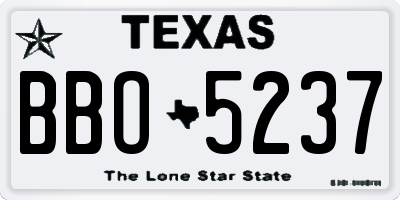 TX license plate BBO5237