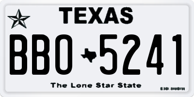 TX license plate BBO5241
