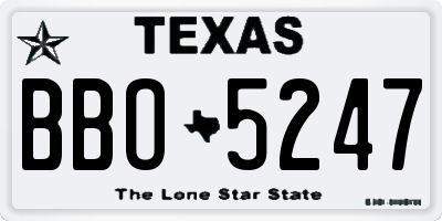TX license plate BBO5247