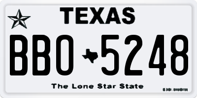 TX license plate BBO5248