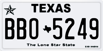 TX license plate BBO5249
