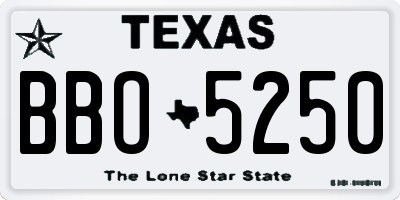 TX license plate BBO5250