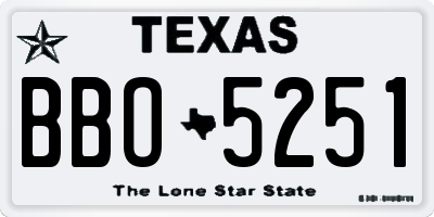 TX license plate BBO5251