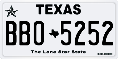 TX license plate BBO5252