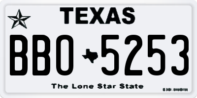 TX license plate BBO5253