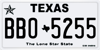 TX license plate BBO5255