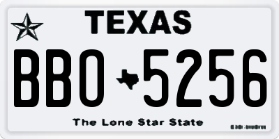 TX license plate BBO5256