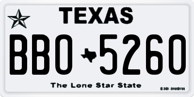 TX license plate BBO5260