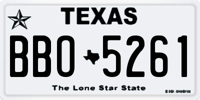 TX license plate BBO5261