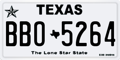 TX license plate BBO5264