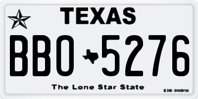 TX license plate BBO5276