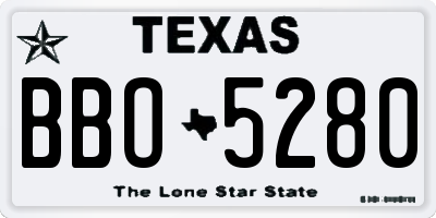 TX license plate BBO5280