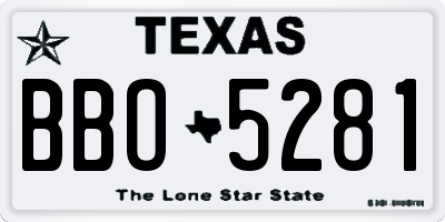 TX license plate BBO5281
