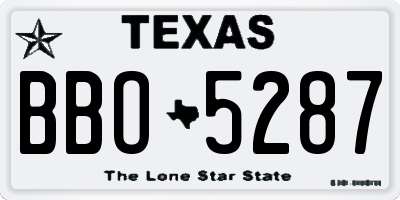 TX license plate BBO5287