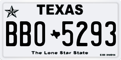 TX license plate BBO5293