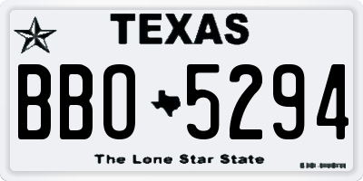 TX license plate BBO5294