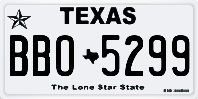 TX license plate BBO5299