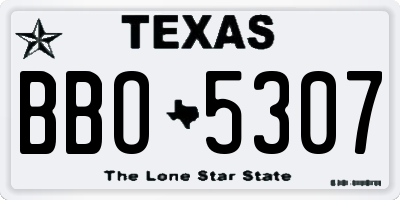 TX license plate BBO5307