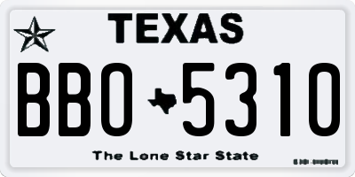 TX license plate BBO5310