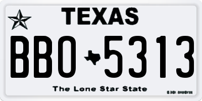 TX license plate BBO5313