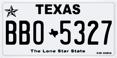 TX license plate BBO5327