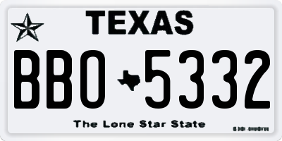 TX license plate BBO5332