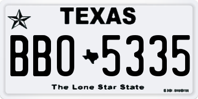 TX license plate BBO5335