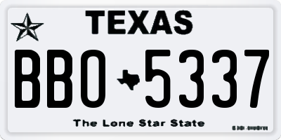 TX license plate BBO5337