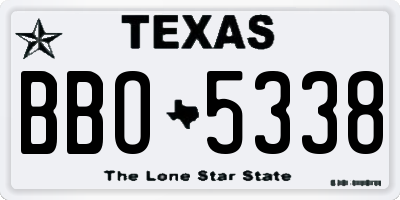 TX license plate BBO5338