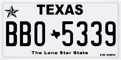 TX license plate BBO5339