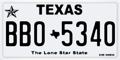 TX license plate BBO5340