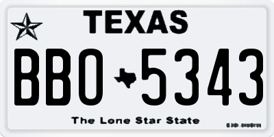 TX license plate BBO5343