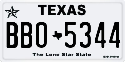 TX license plate BBO5344