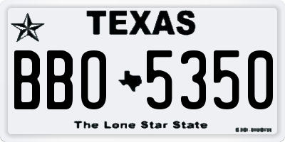 TX license plate BBO5350