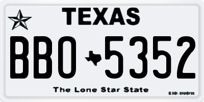 TX license plate BBO5352