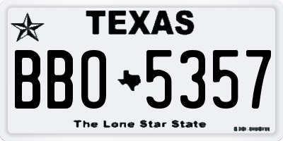 TX license plate BBO5357
