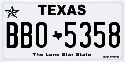 TX license plate BBO5358