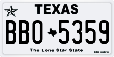 TX license plate BBO5359