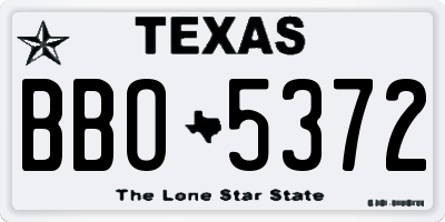 TX license plate BBO5372