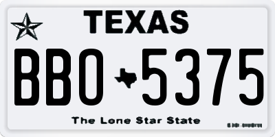 TX license plate BBO5375