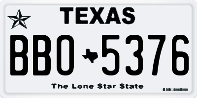 TX license plate BBO5376