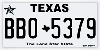 TX license plate BBO5379
