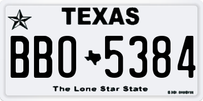 TX license plate BBO5384