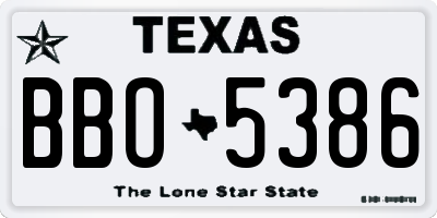TX license plate BBO5386